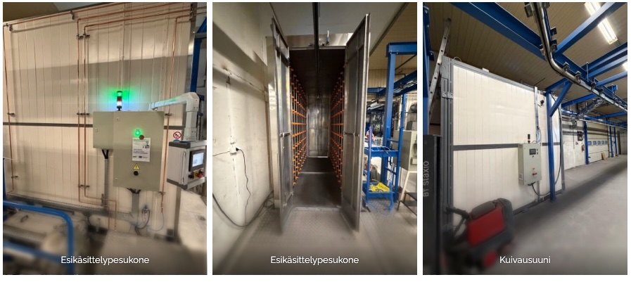 Esikäsittelylaiteisto jauhemaalaamoon
